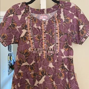 KOi Scrub TOp Small  Butterflies print